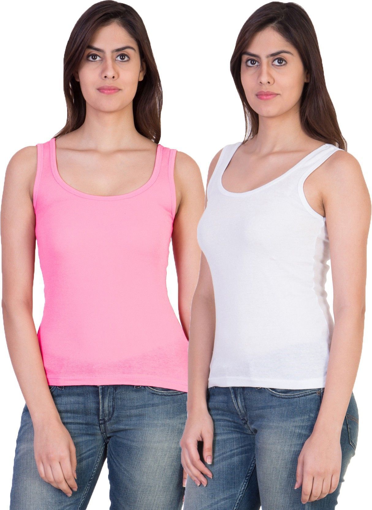 aastikhouse Women White, Pink Camisole-picture-45