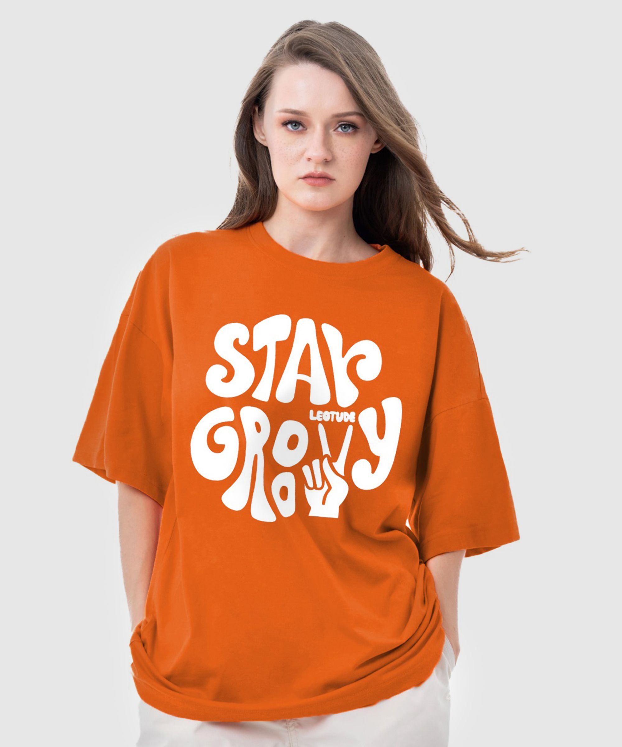leotude Casual Regular Sleeves Printed Women Orange Top-picture-11