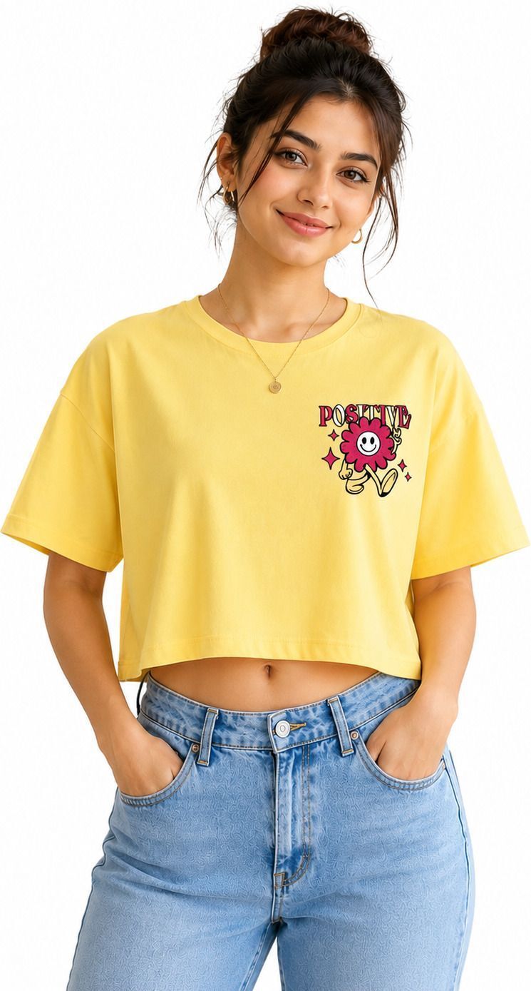 Casual Regular Sleeves Graphic Print, Floral Print Women Yellow Top-image-23