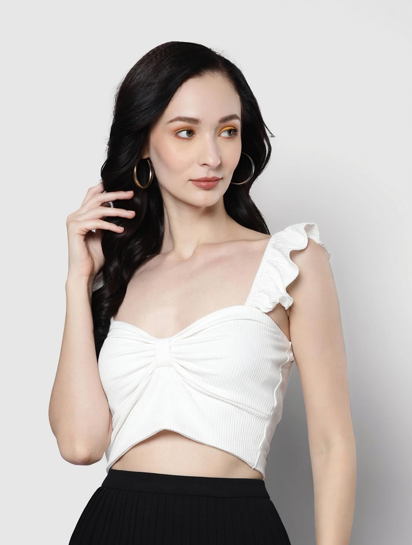 sassafras Casual Sleeveless Solid Women White Top-picture-11
