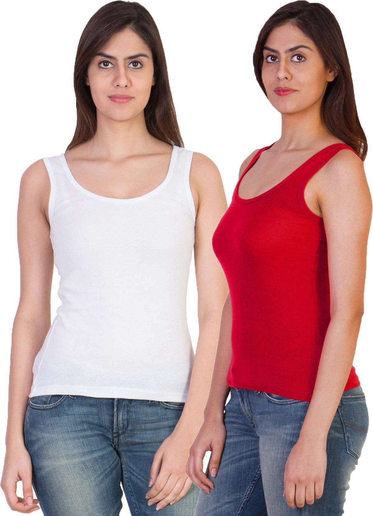 aastikhouse Women White, Red Camisole-picture-27