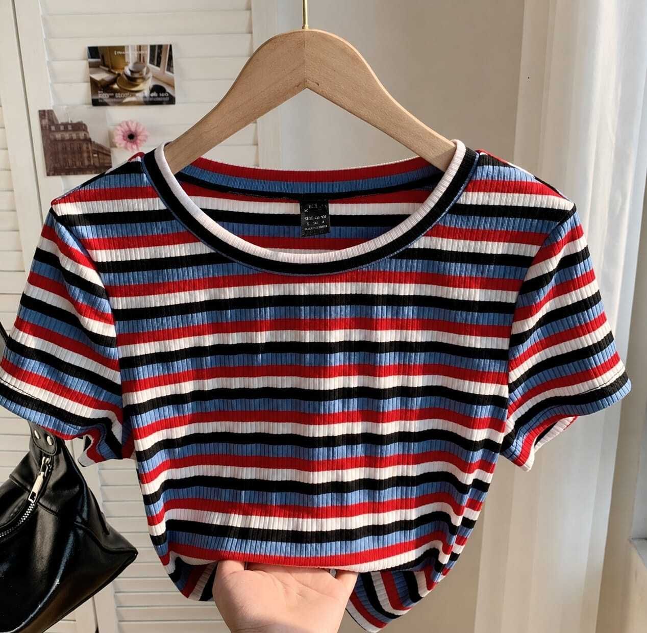 metronaut Casual Regular Sleeves Striped Women Blue Top-picture-15