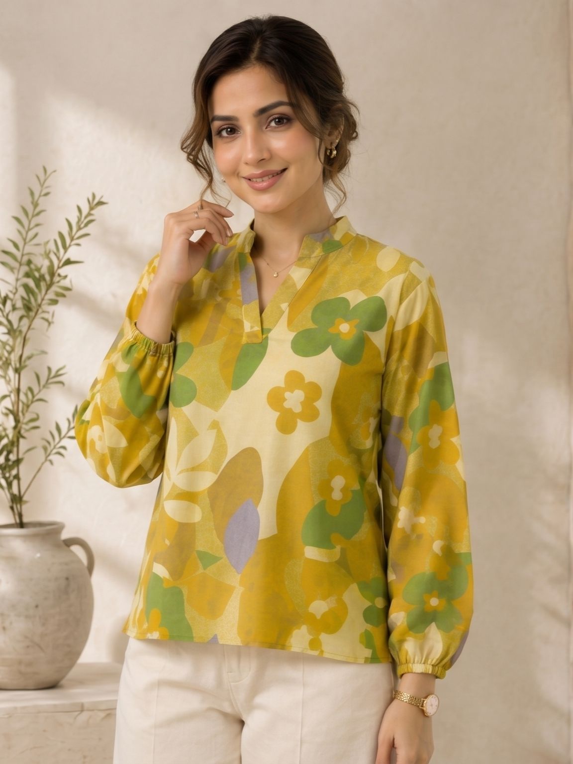madhav creation Casual Cuffed Sleeves Floral Print Women Multicolor Top-picture-19