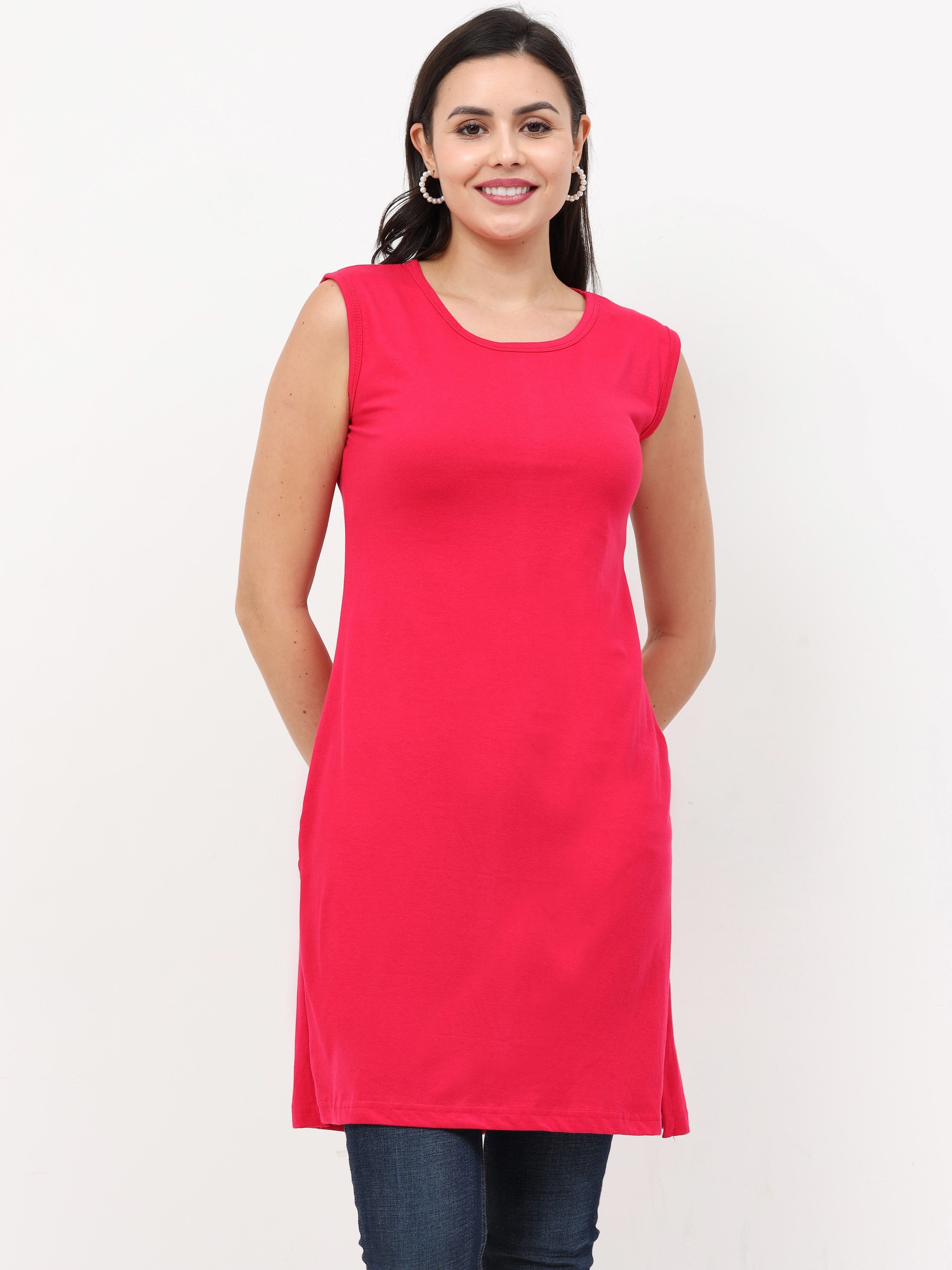 Women Pink Tank Top/Vest-image-5