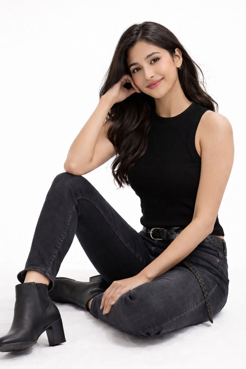 Casual Sleeveless Solid Women Black Top-image-39