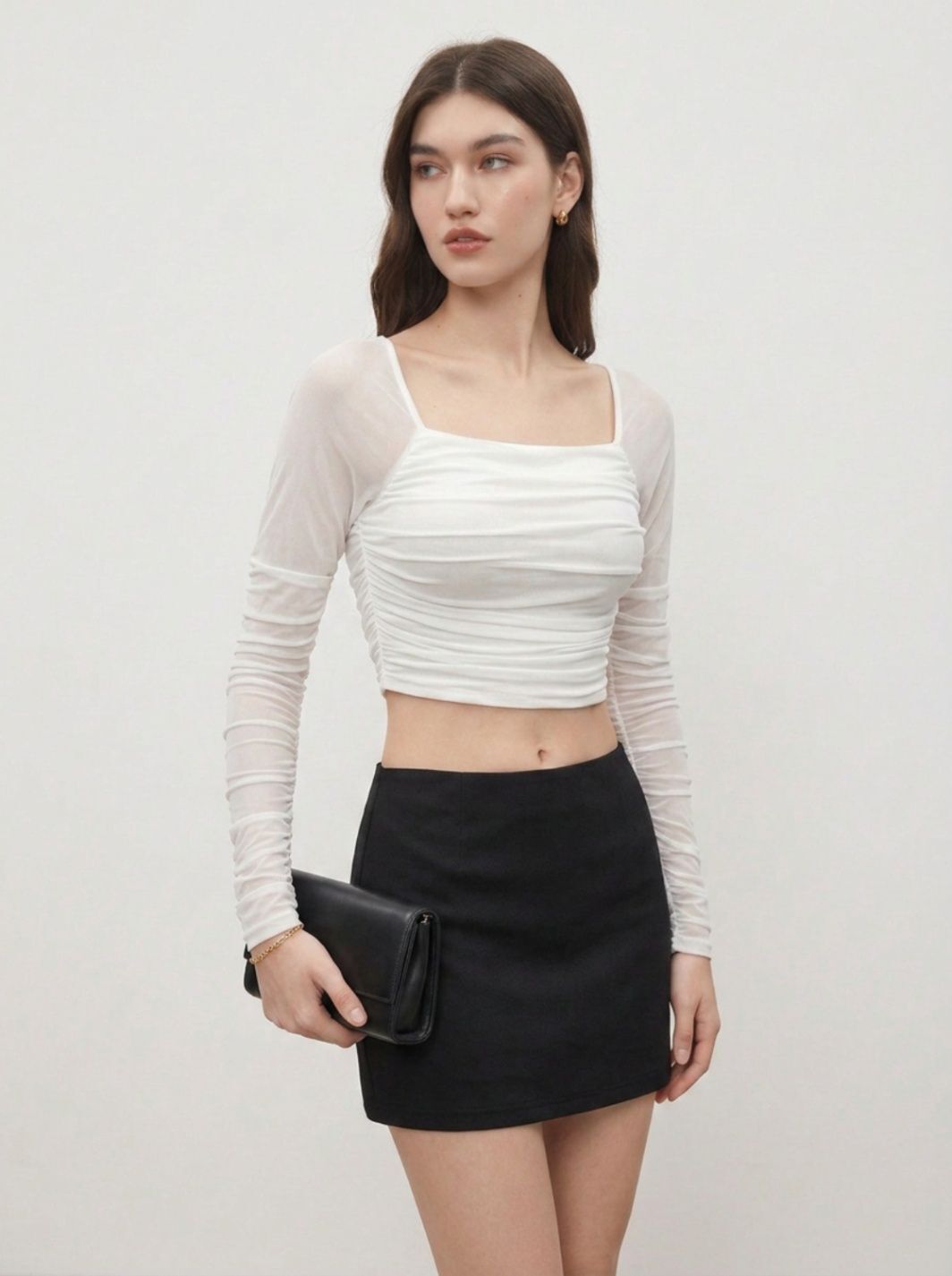 metronaut Party Regular Sleeves Solid Women White Top-picture-28