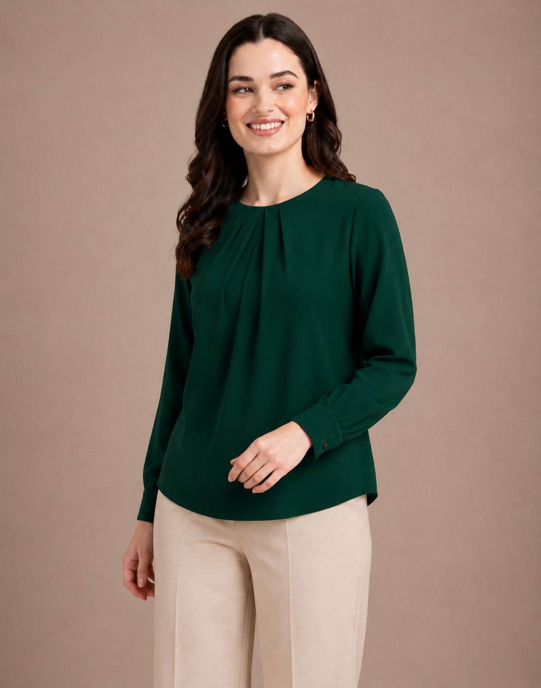 Casual Regular Sleeves Floral Print Women Dark Green Top-image-12