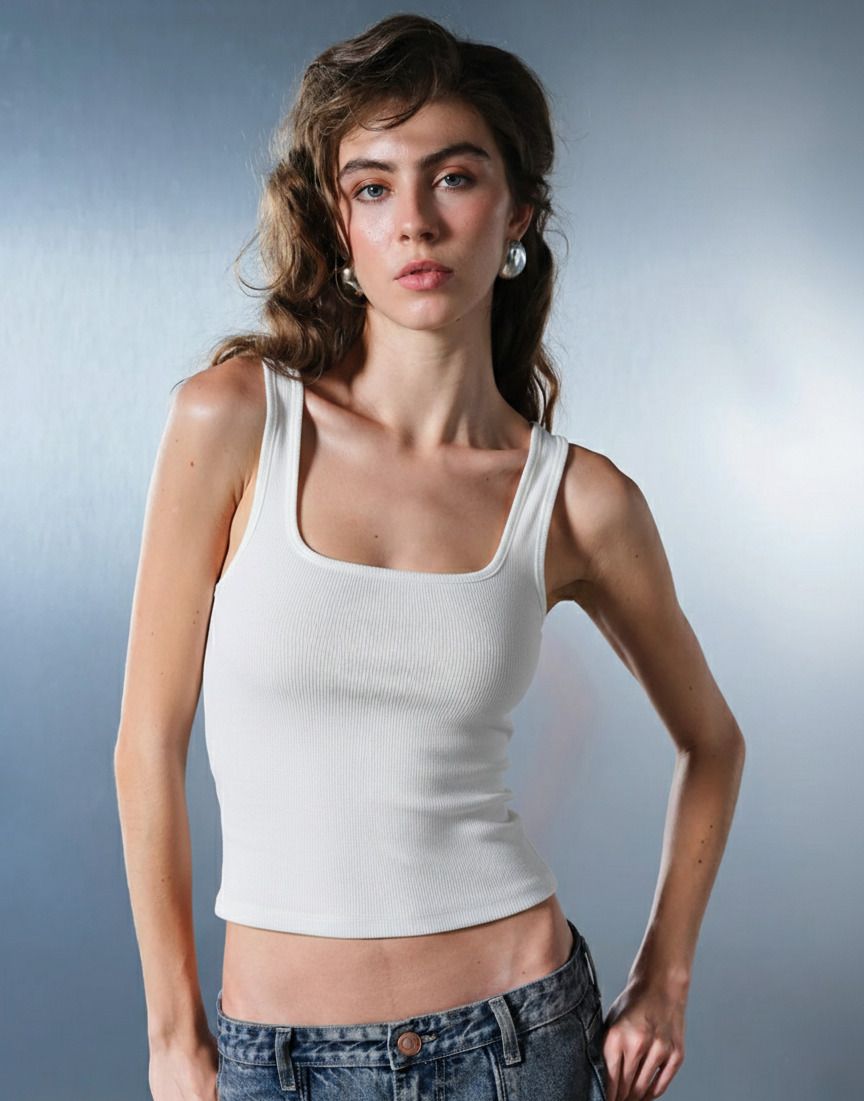 Casual Sleeveless Solid Women White Top-image-36