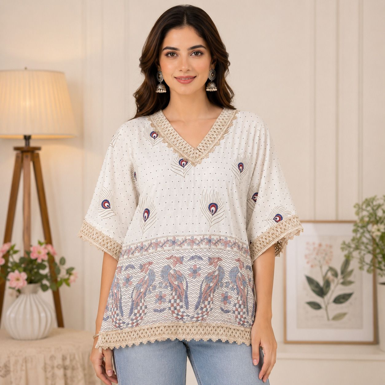 Formal Regular Sleeves Animal Print, Self Design Women White Top-image-15
