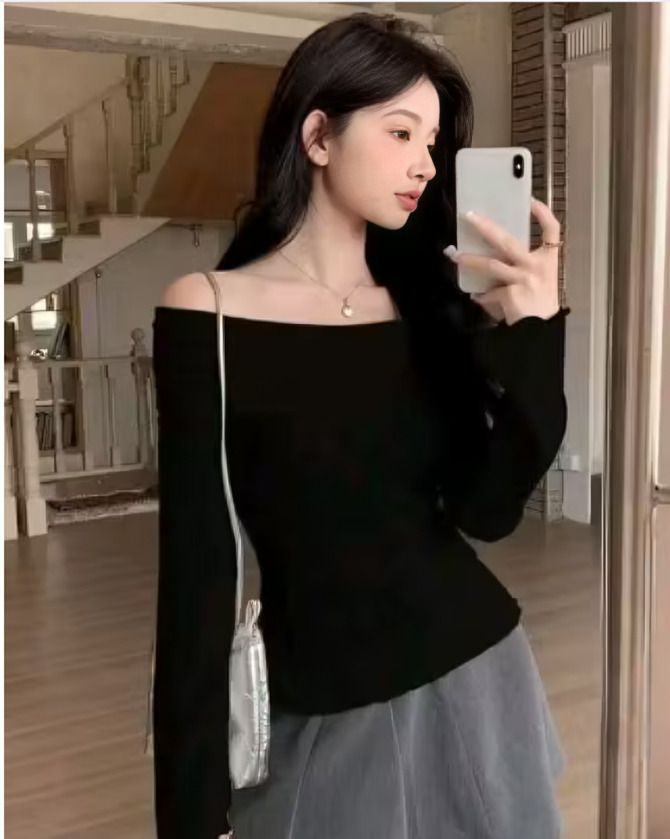 sunsyari Casual Regular Sleeves Solid Women Black Top-picture-28