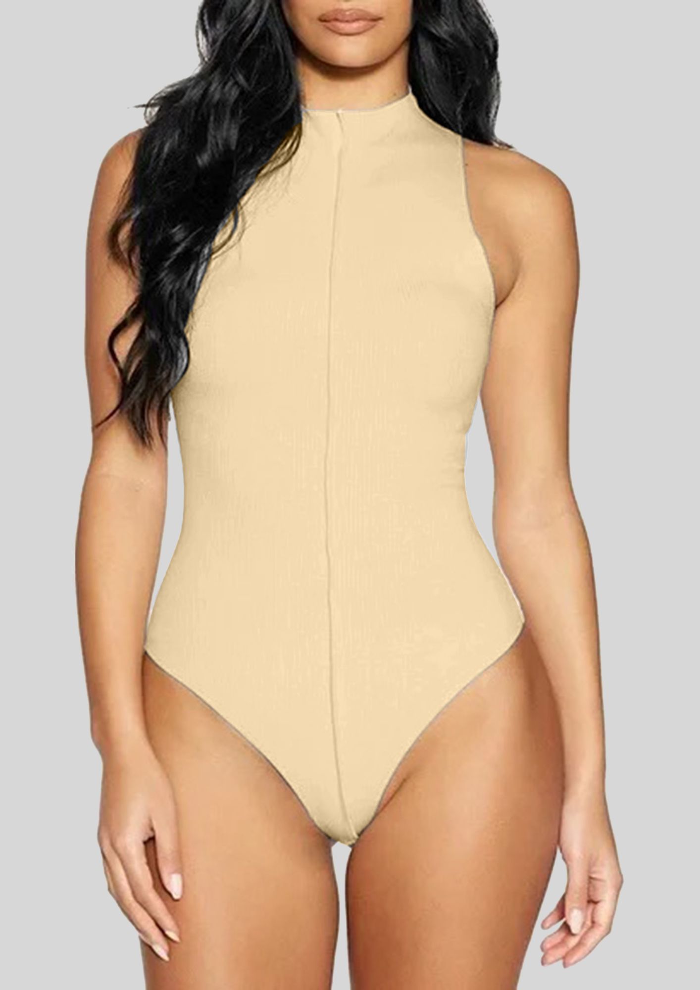 lulu & sky Solid Women Beige Swimsuit-picture-11