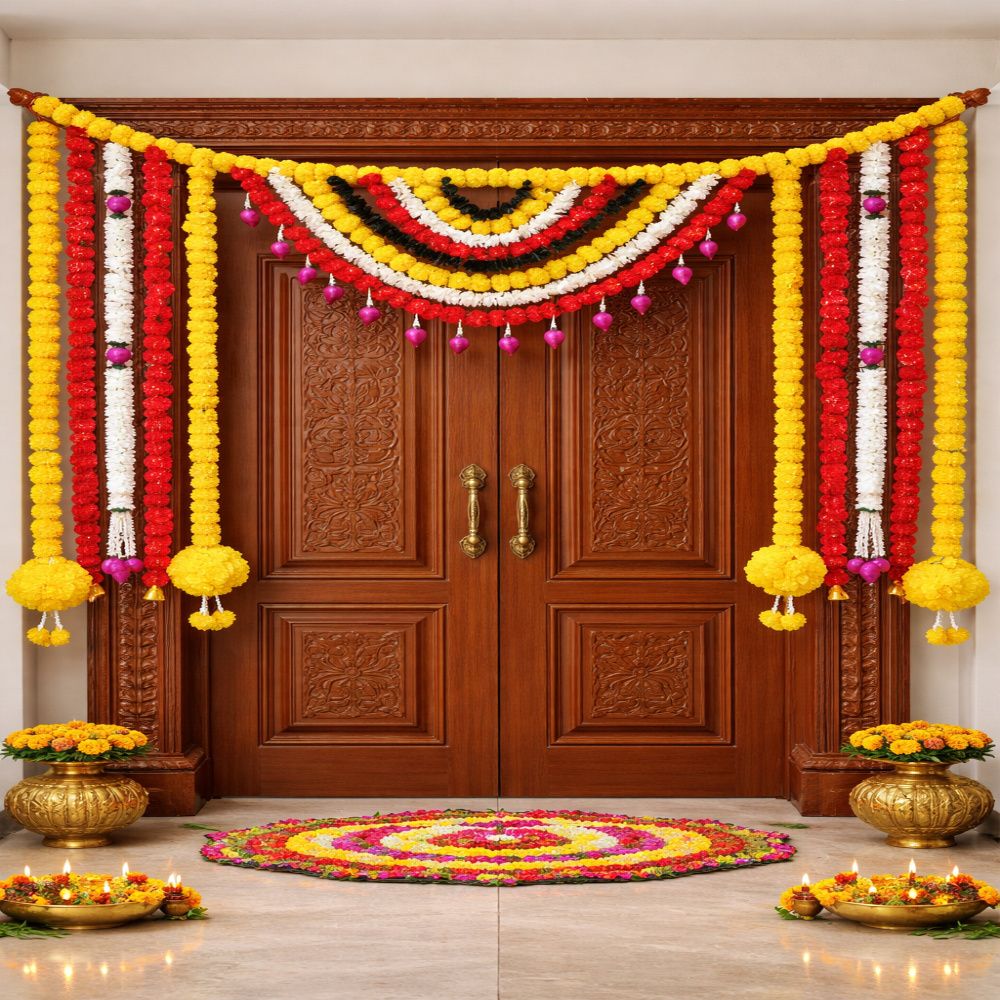 Decorative Floral Hanging Ornament Bandhanwar for Temple Decor Pack of 1 Toran-image-11
