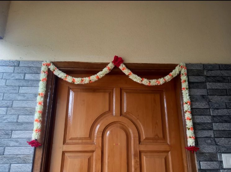 snehatrends 1PC Off White Real Look Jasmine Flower With Rose Torana/Garland for Home/Office Toran-picture-11
