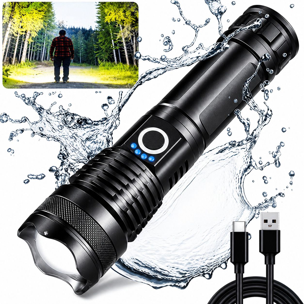 M983 Rechargeable Emergency Torch Light with USB Charging for Outdoor, Camping 10 hrs Torch Emergency Light-image-28
