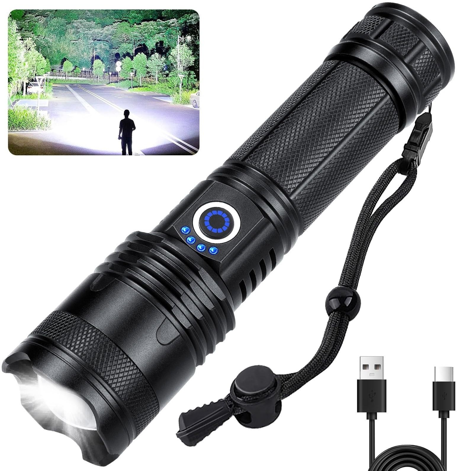 hymasa HZ-983 Rechargeable LED Torch Light High Power Long Range Flashlight Torch-picture-14
