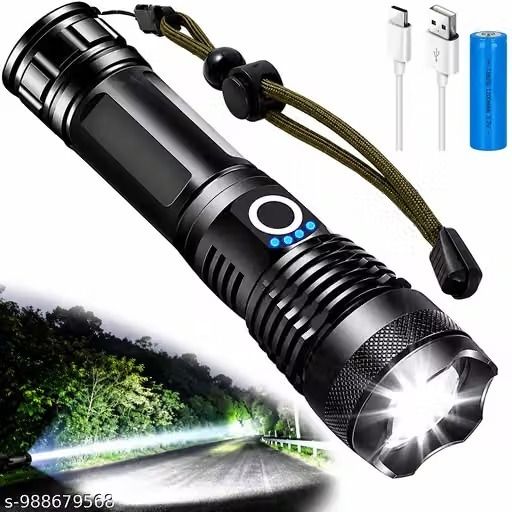 crentila Super Bright Flash Lights, Zoomable, 5 Modes, Powerful Handheld For Night Use Torch-picture-12