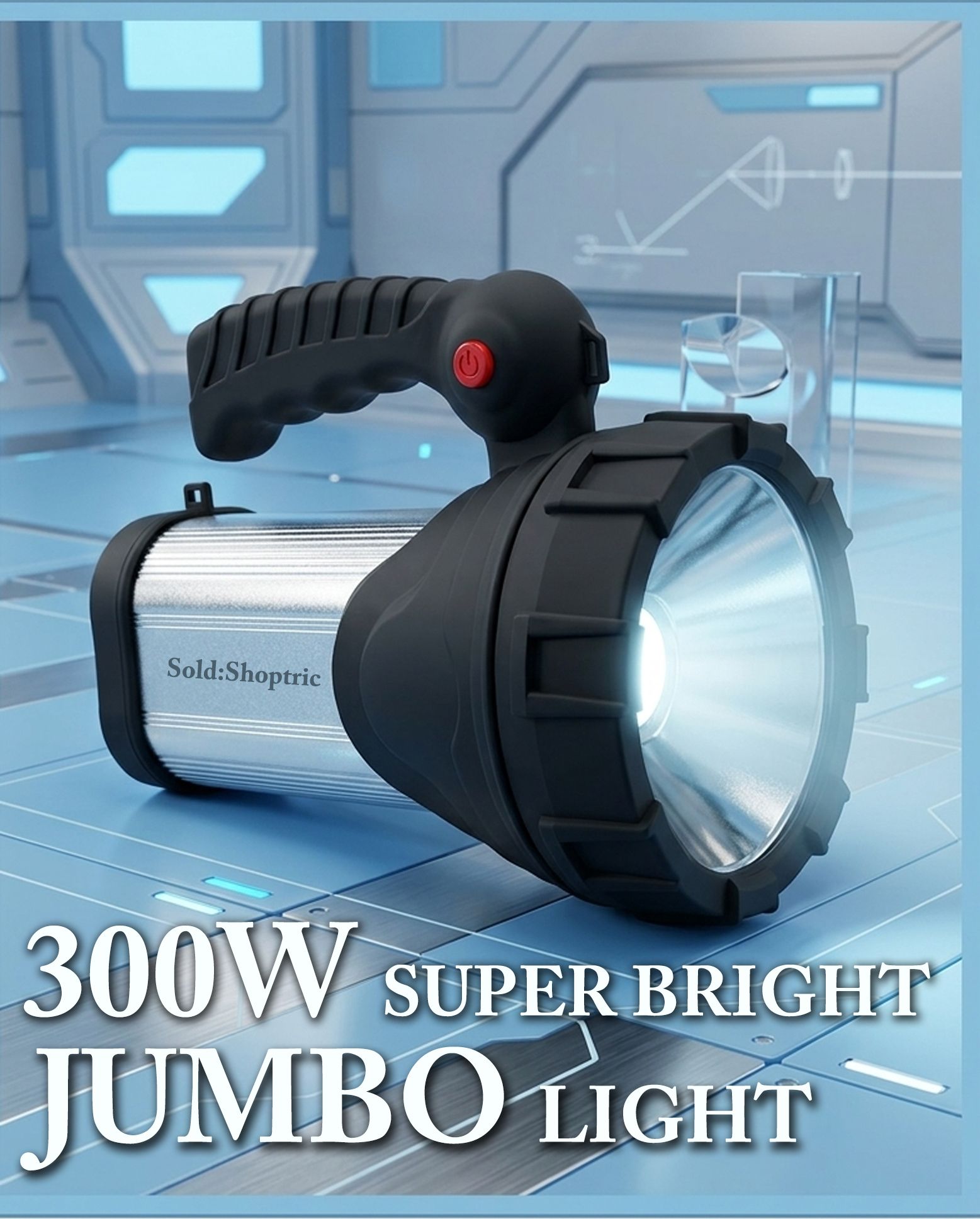 8000mAh Long Back-Up Battery 300W Jumbo Charging Torch For 3 KM Long Range LED 18 hrs Torch Emergency Light-image-38