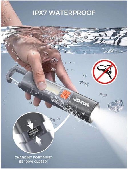 Zoomable Waterproof Torch with Side Light & Hook | Portable Handheld LED Torch5 Torch-image-17