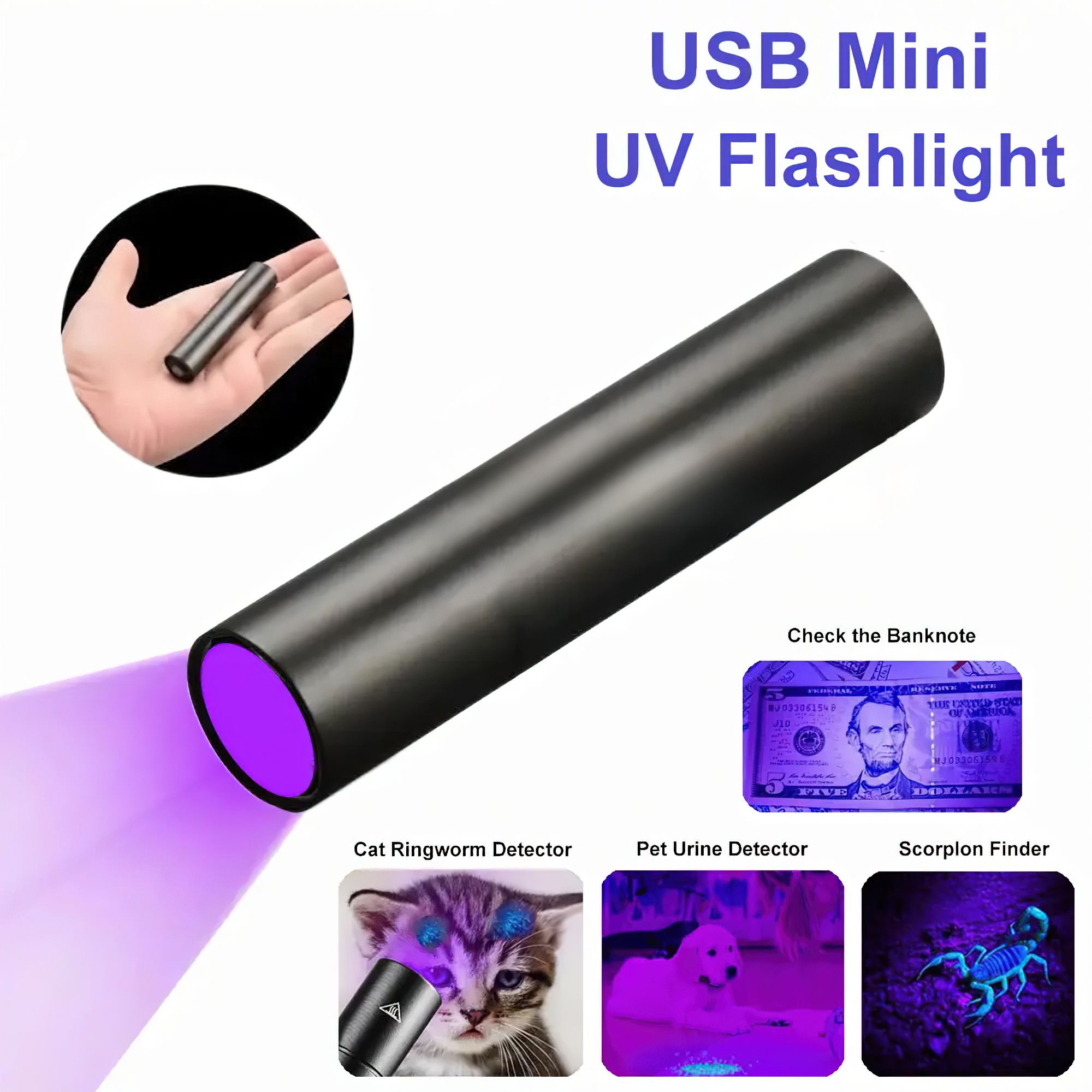 UV Torch Light Ultraviolet Black Light for Pet Dog Urine Fluorescent Detection Torch-image-32