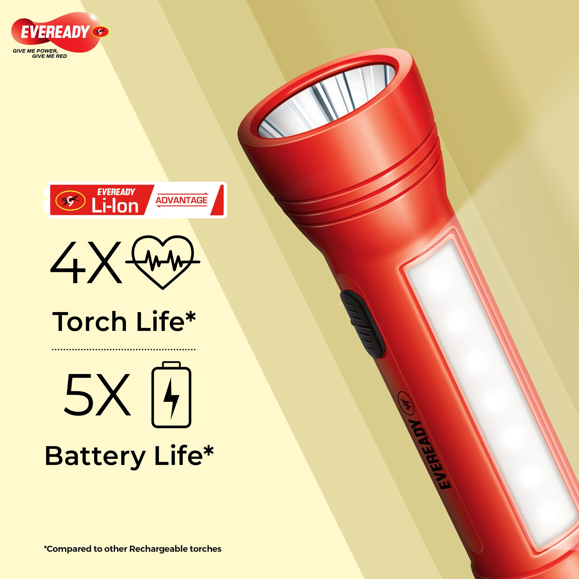 eveready Apollo DL20 1W LED with Side Light Pack of 2 Torch image 1