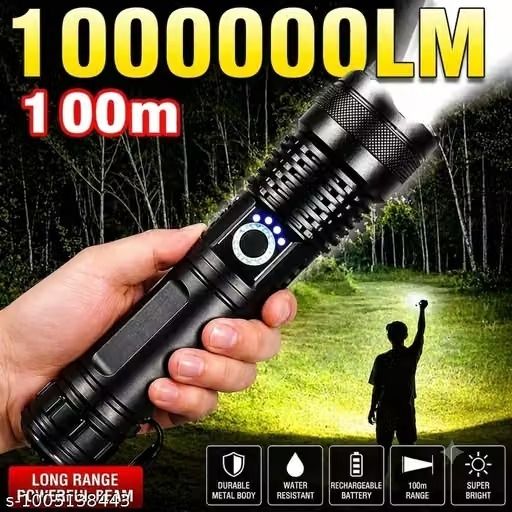 983 Torch Light High Power Rechargeable, IP67 Waterproof Led Charging 8 hrs 8 hrs Torch Emergency Light-image-7