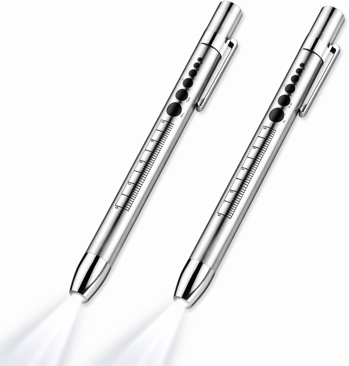 White LED Medical Penlight with Pupil Gauge for Doctors & Nurses (Pack of 2) Torch-image-34