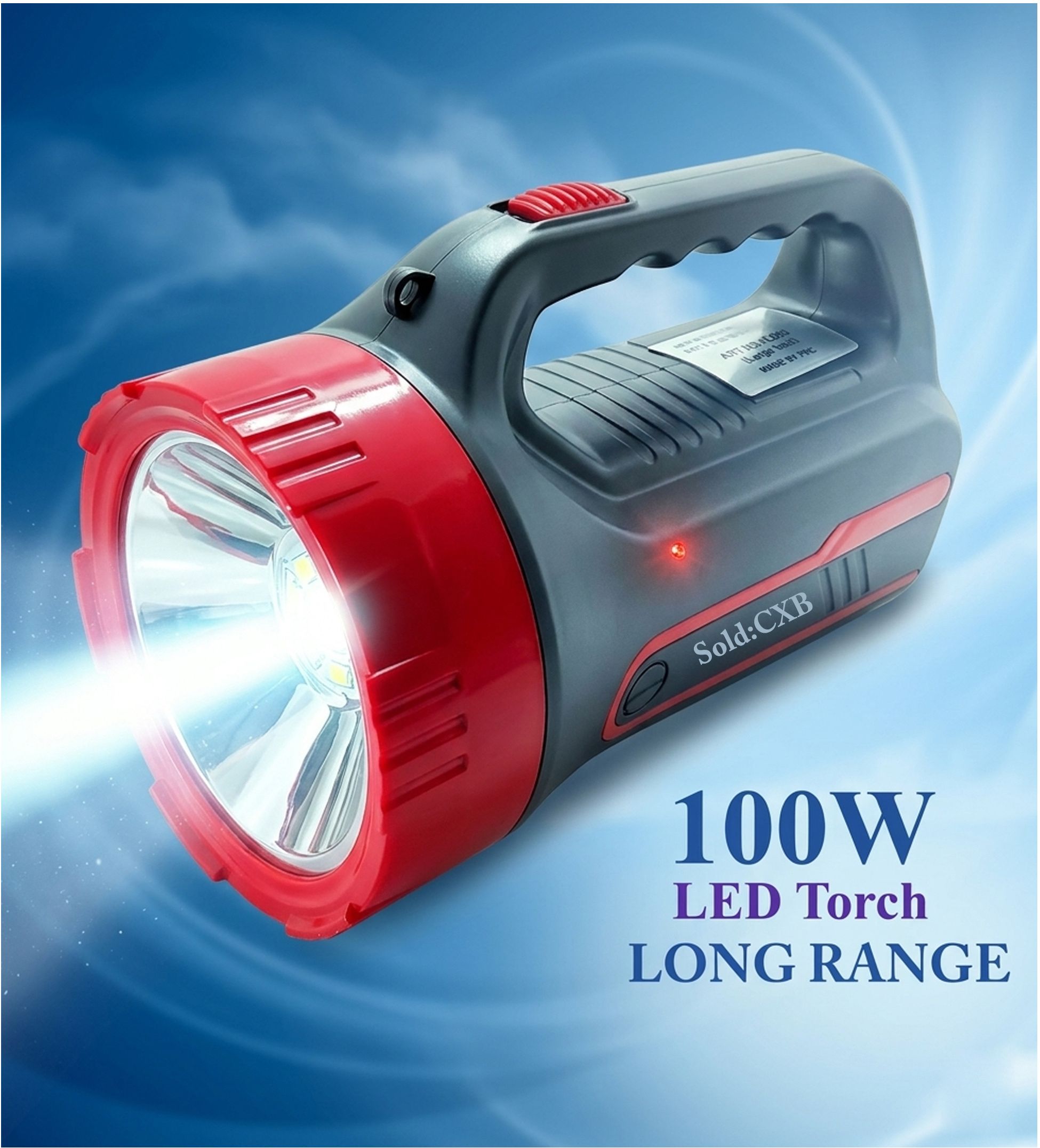 100 Watt 1 Km Long Range LED Super Bright Charging Torch With Dual Mode Light 15 hrs Torch Emergency Light-image-9