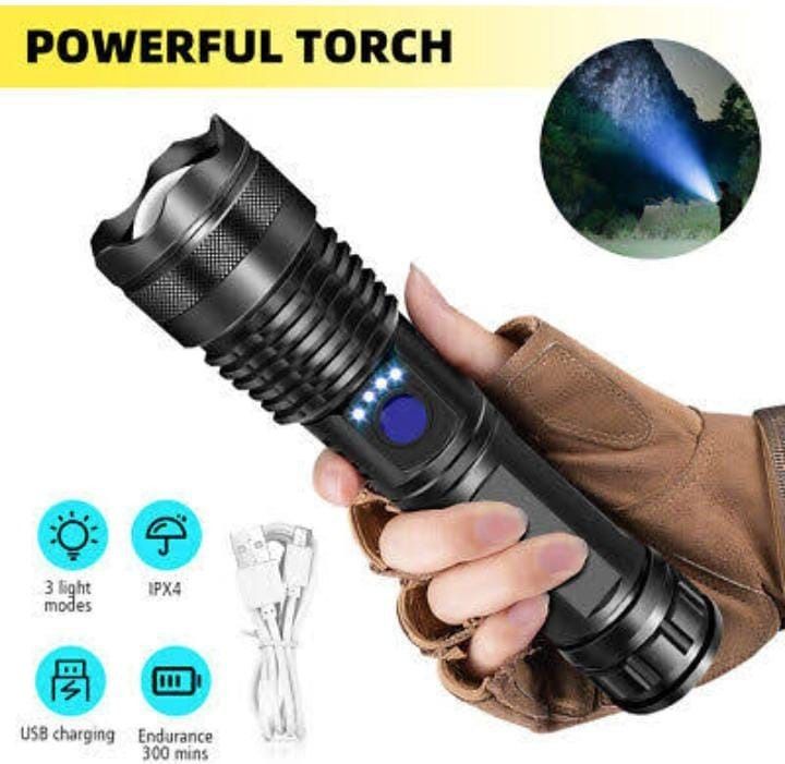 376 LED Rechargeable Flashlights 990000 High Lumens, Super Bright High Power 10 hrs Torch Emergency Light