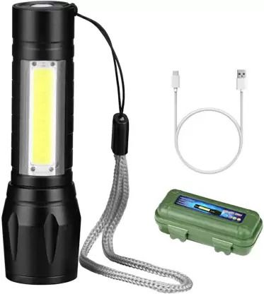 Portable Aluminum COB Tactical Torch Waterproof LED USB Rechargeable Torch 5 hrs Torch Emergency Light