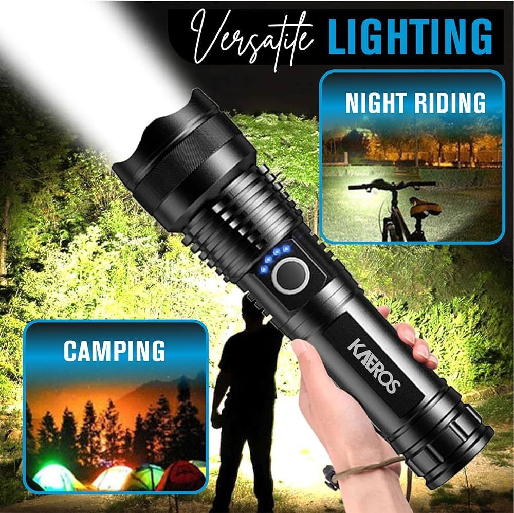 zeno volt XHP70 Tactical Torch Flashlight with 4 Light Modes, Rechargeable Torch-picture-44