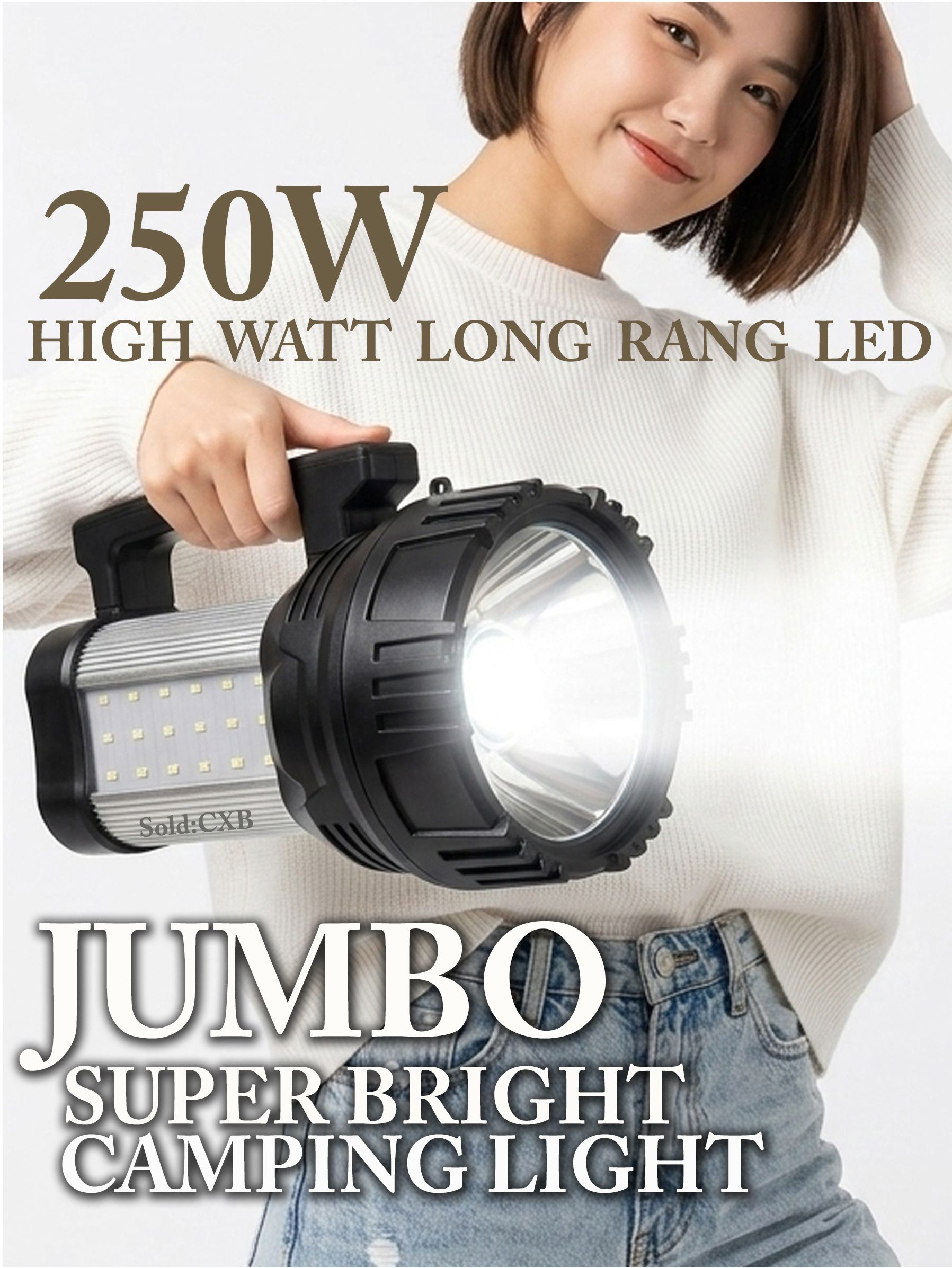 rechargeable torch light 3km range 250W ultra bright multifunctional blinker led 24 hrs Torch Emergency Light-image-27