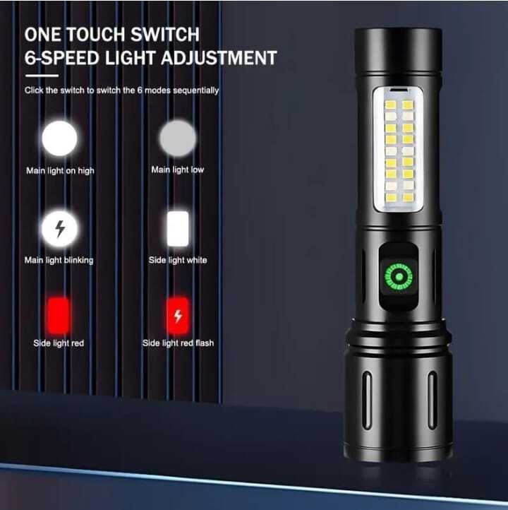 tansha Metal Led Torch Light Long Range 2 Km With Type C Charging Port Torch Torch-picture-15