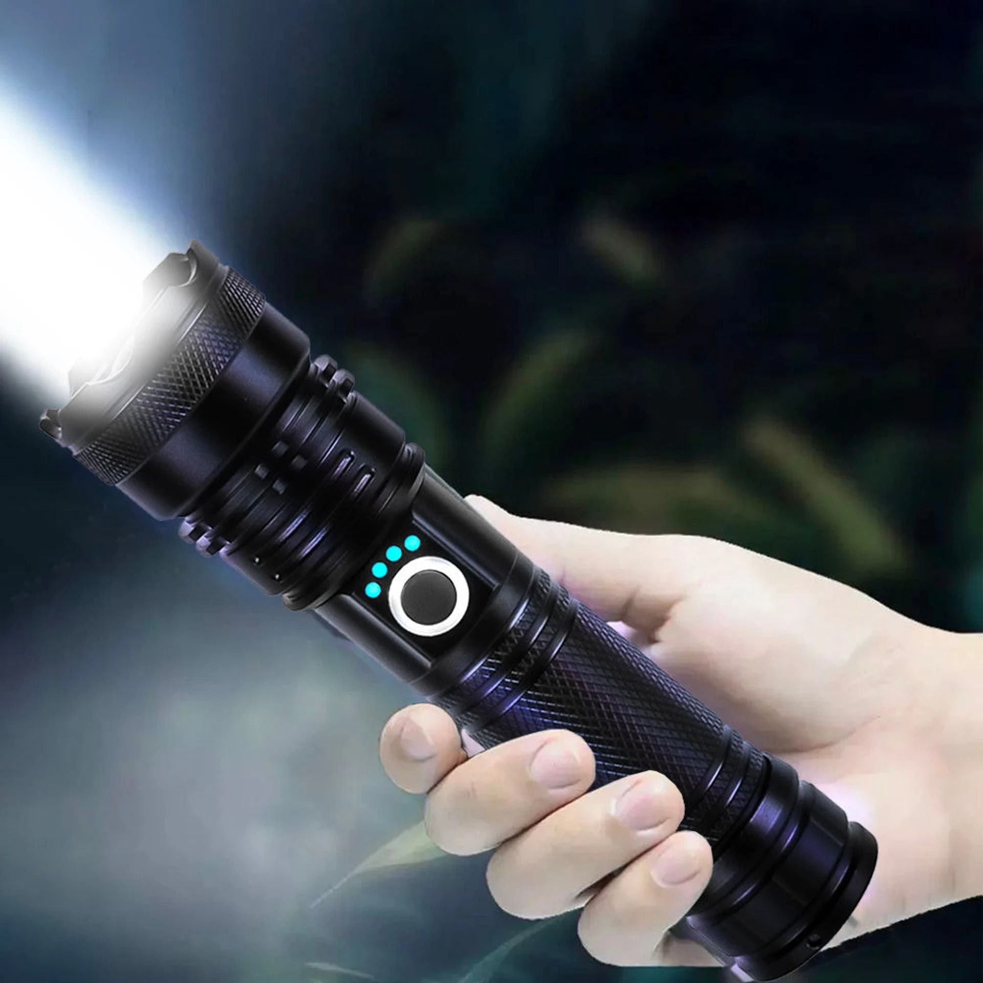 king and queen store M983 Powerful LED Torch Light | Zoom F Rechargeable Searchlight 10 hrs Torch Torch-picture-24