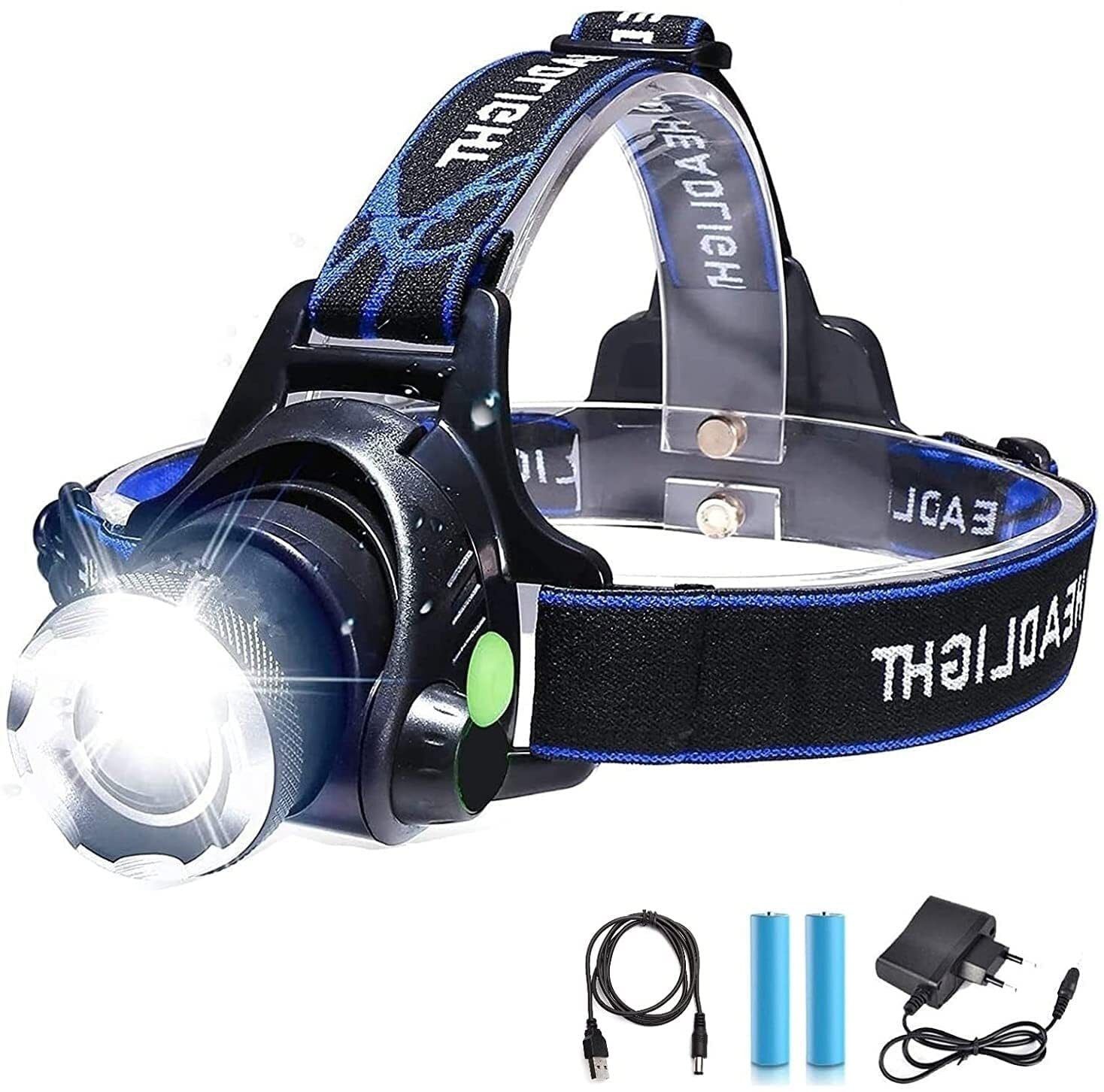 otiporter Headlamp,USB Rechargeable Head Torch Headlight LED Headlamp-picture-10