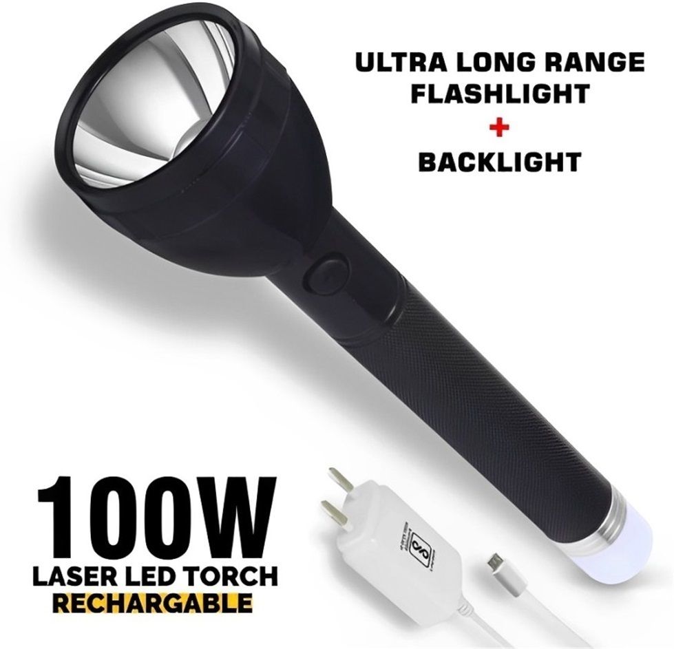 Long Range 2X Power Lithium battery with emergency backlight with Charger Torch-image-31