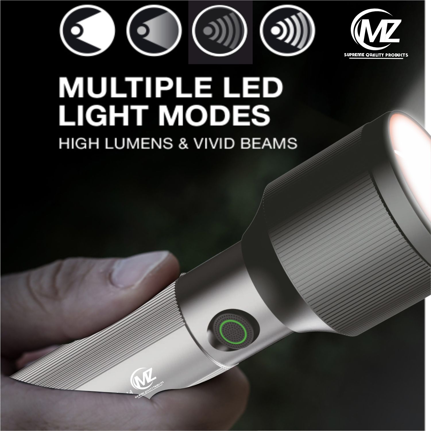 mz 10W Long Range Metal Rechargeable High Bright Searchable Zoom Led Light 2000mAh 4 hrs Torch Emergency Light-picture-15