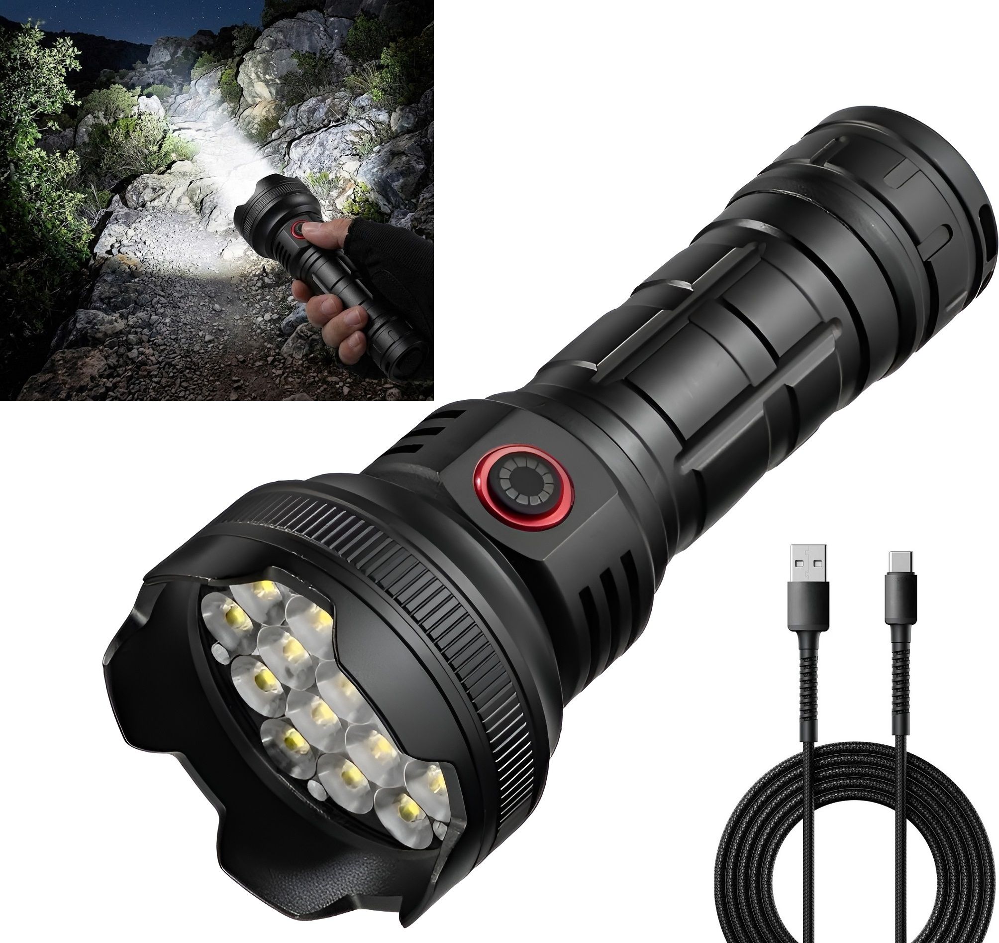 Super Bright Multi-LED Flashlight for Camping & Outdoors Torch-image-11