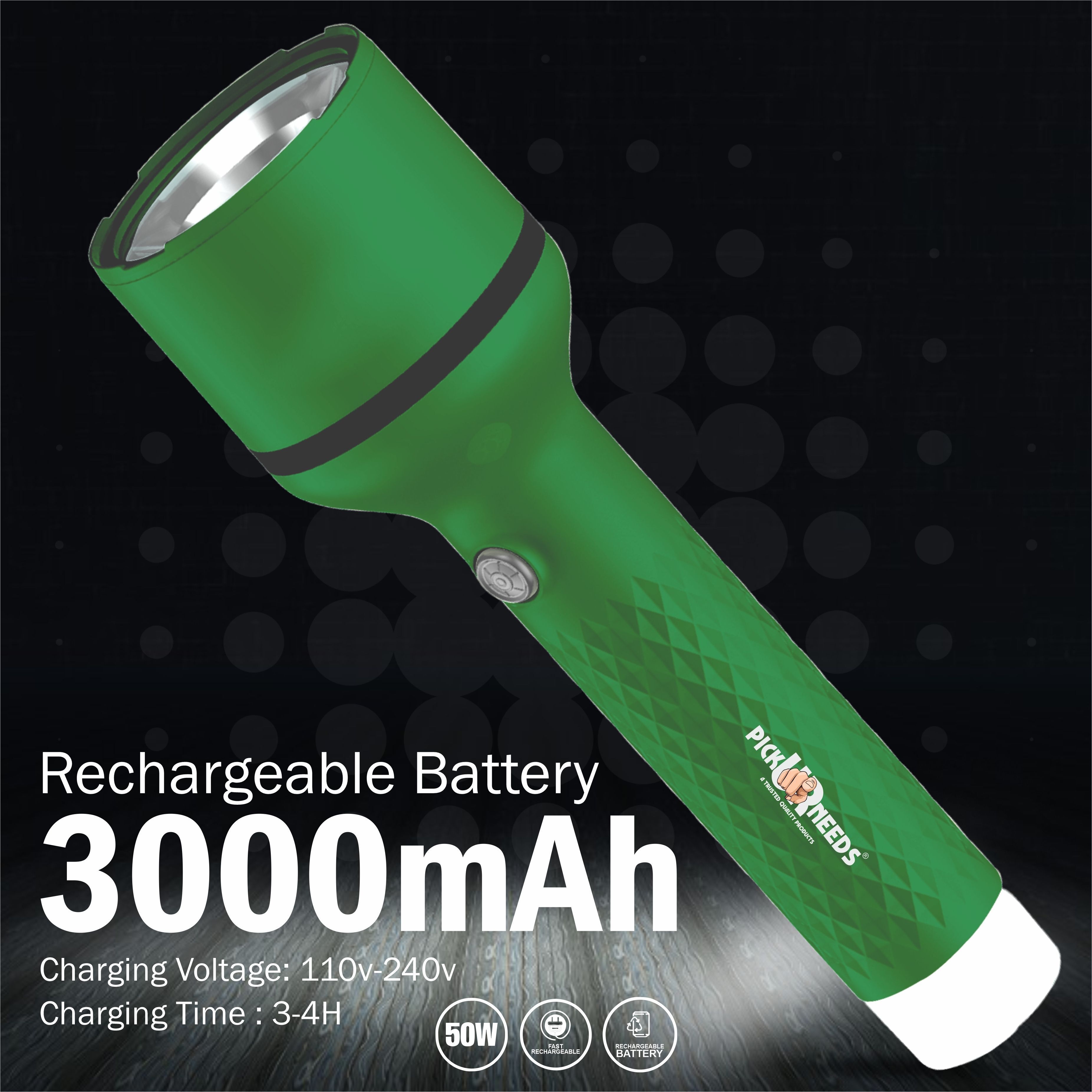 pick ur needs Rechargeable Long Range Search Light With 4 Mode Light Long Backup LED Emergency Torch-picture-34