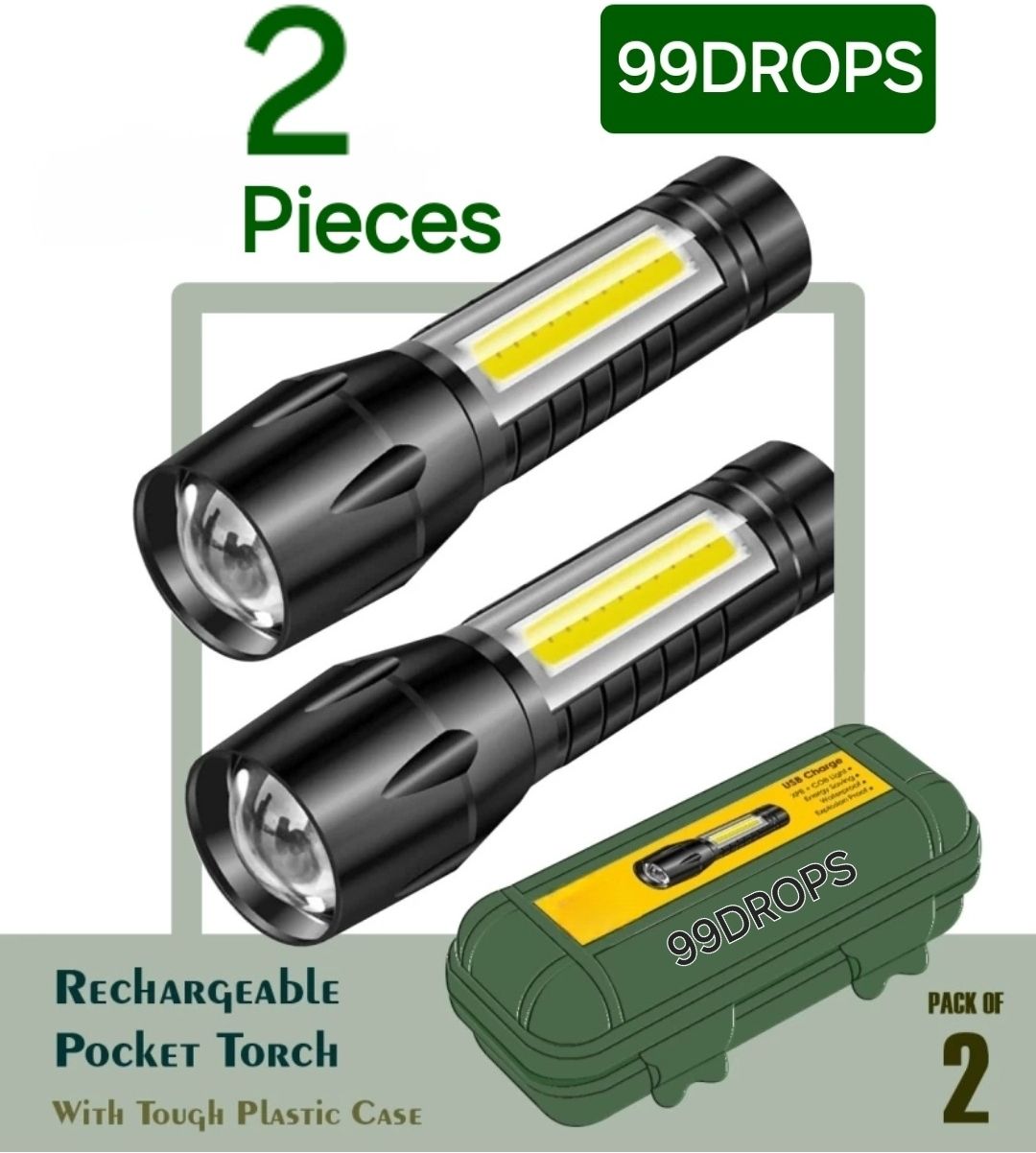 99drops Cob light torch Light External Flashlight Mini 2pk Torch-picture-14
