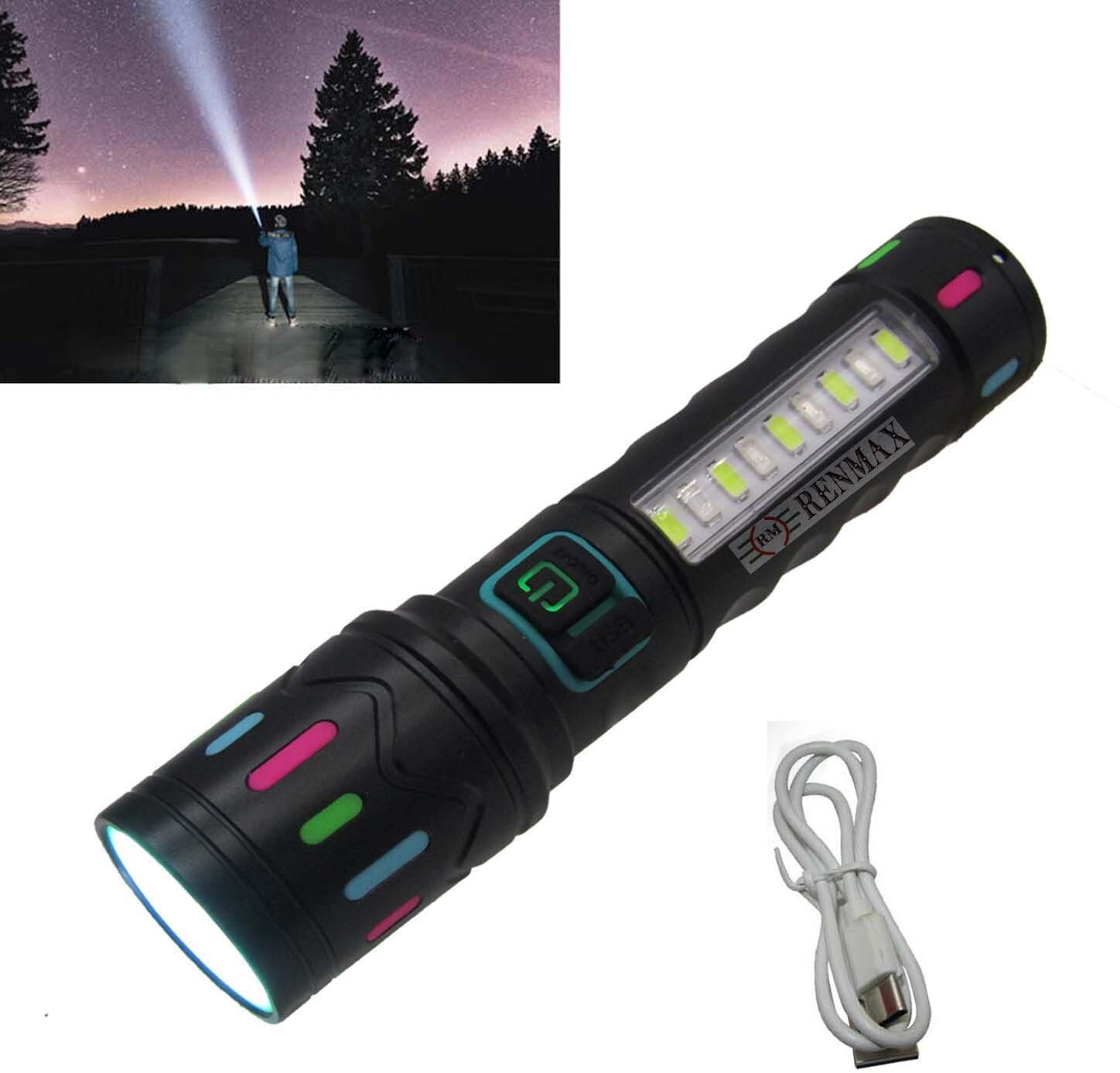 renmax Rechargeable Strong Zoom Light Metal Waterproof 5-Modes C-Type Fast Charging Torch-picture-16
