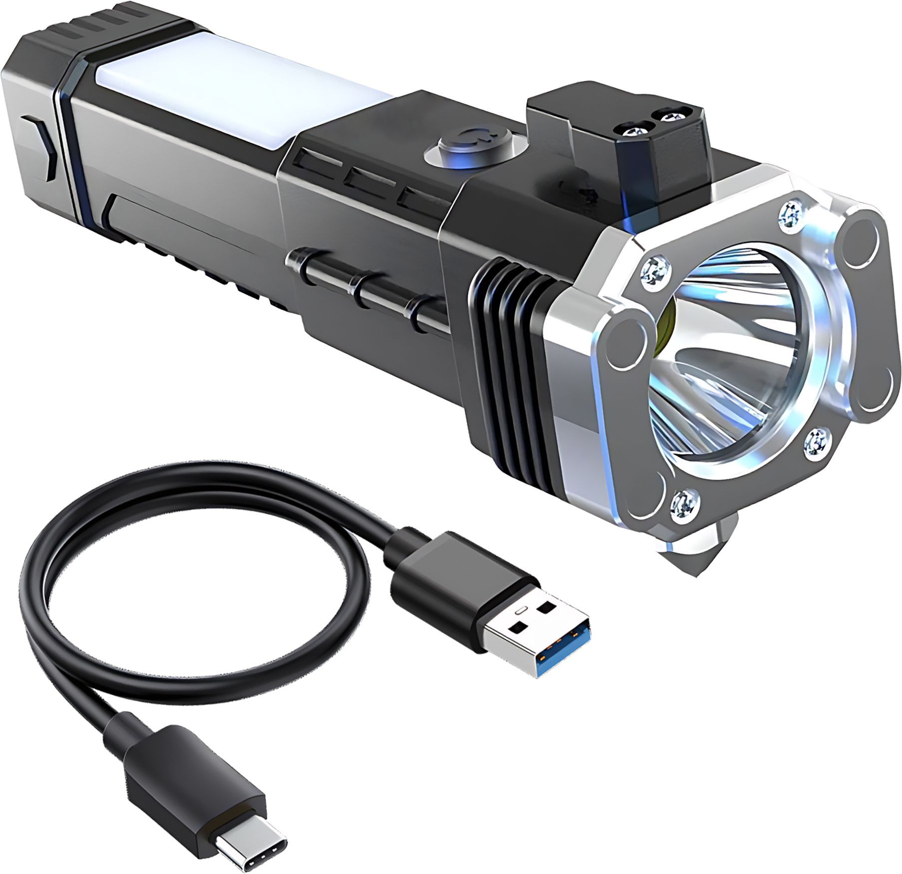 3W LED Torch Light Rechargeable Long Range Flashlight for Outdoor Use 2 hrs Torch Emergency Light-image-23