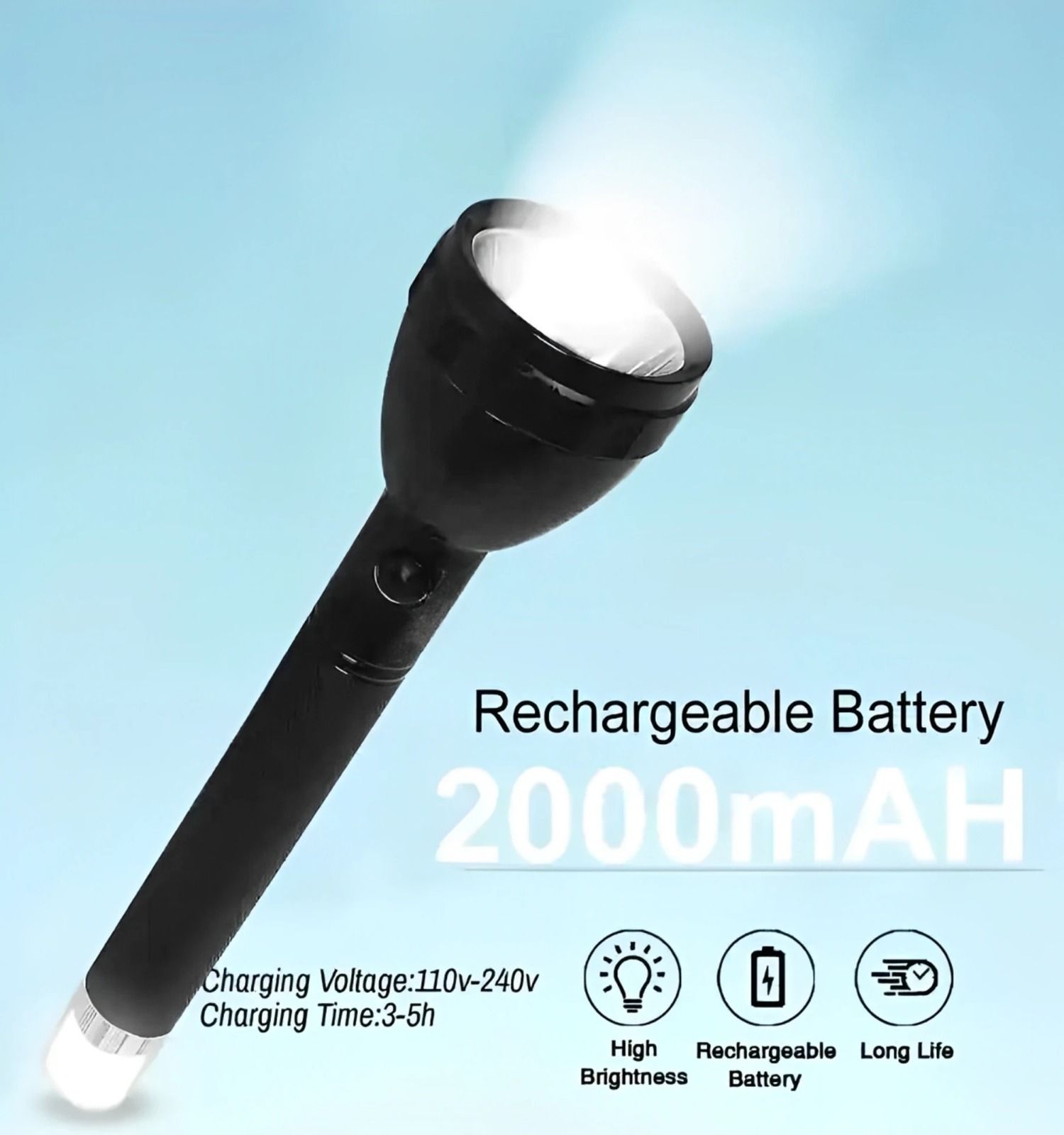 9050 Super 50 WATT Rechargeble 2Mode 1000Meter Long Range Waterproof LED 2W Torch-image-7