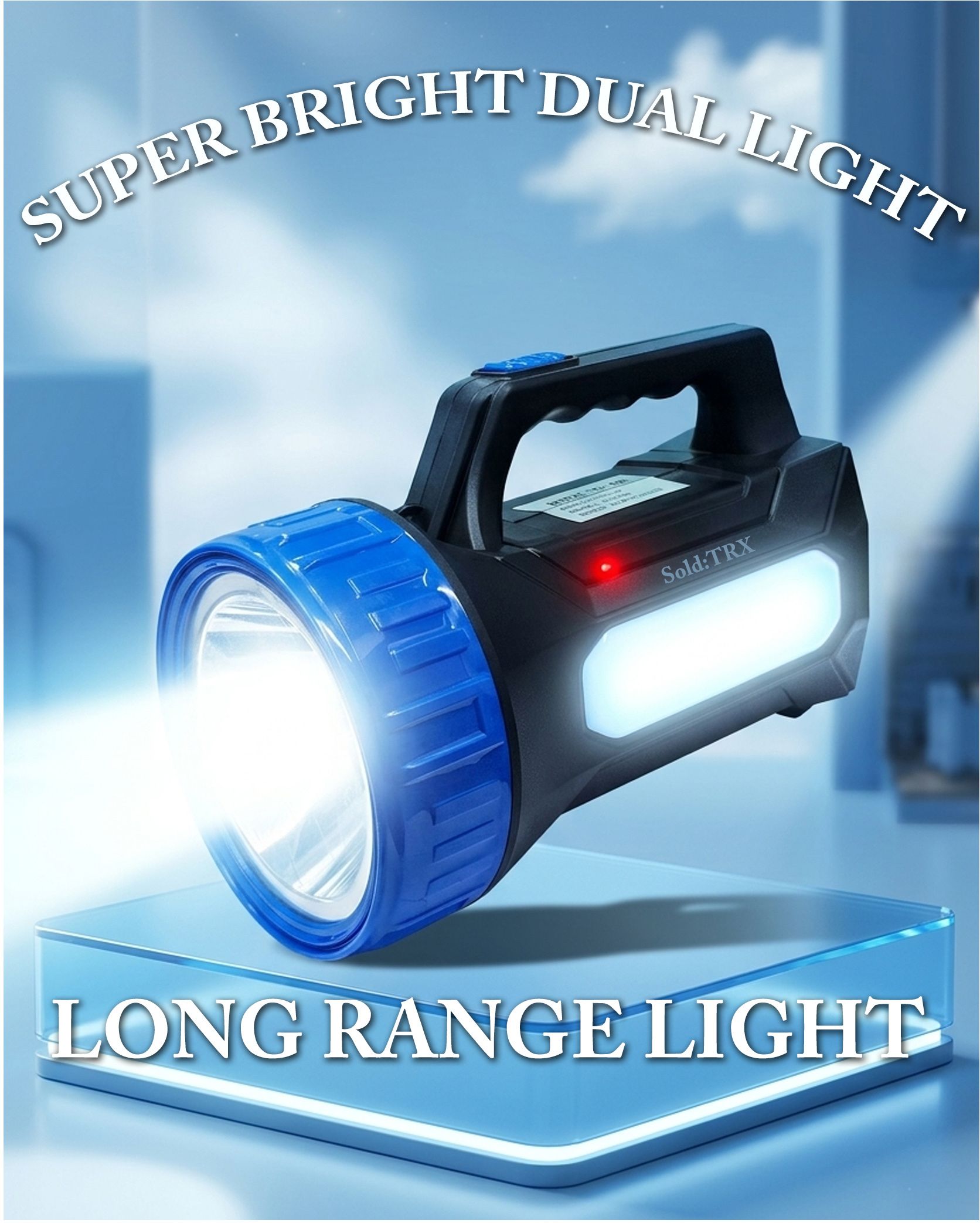 75 Watt For Dual Side Light With 2 Km Long Range Super Bright LED Charging Torch 12 hrs Torch Emergency Light-image-33