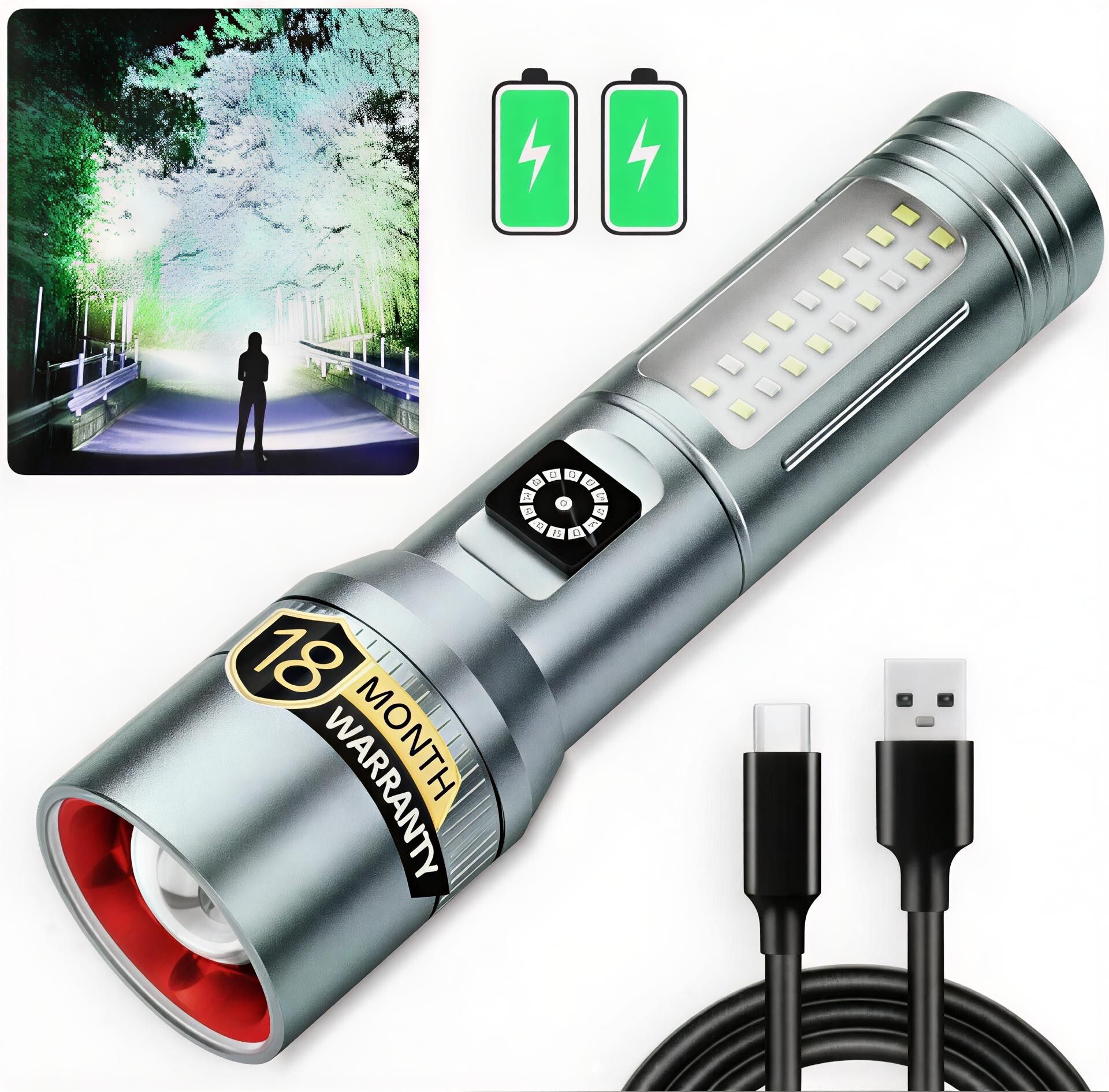 aubade M15 (ZOOMABLE METAL)5 Modes Flashlight, Super Bright Cree T6 LED Light Torch-picture-26