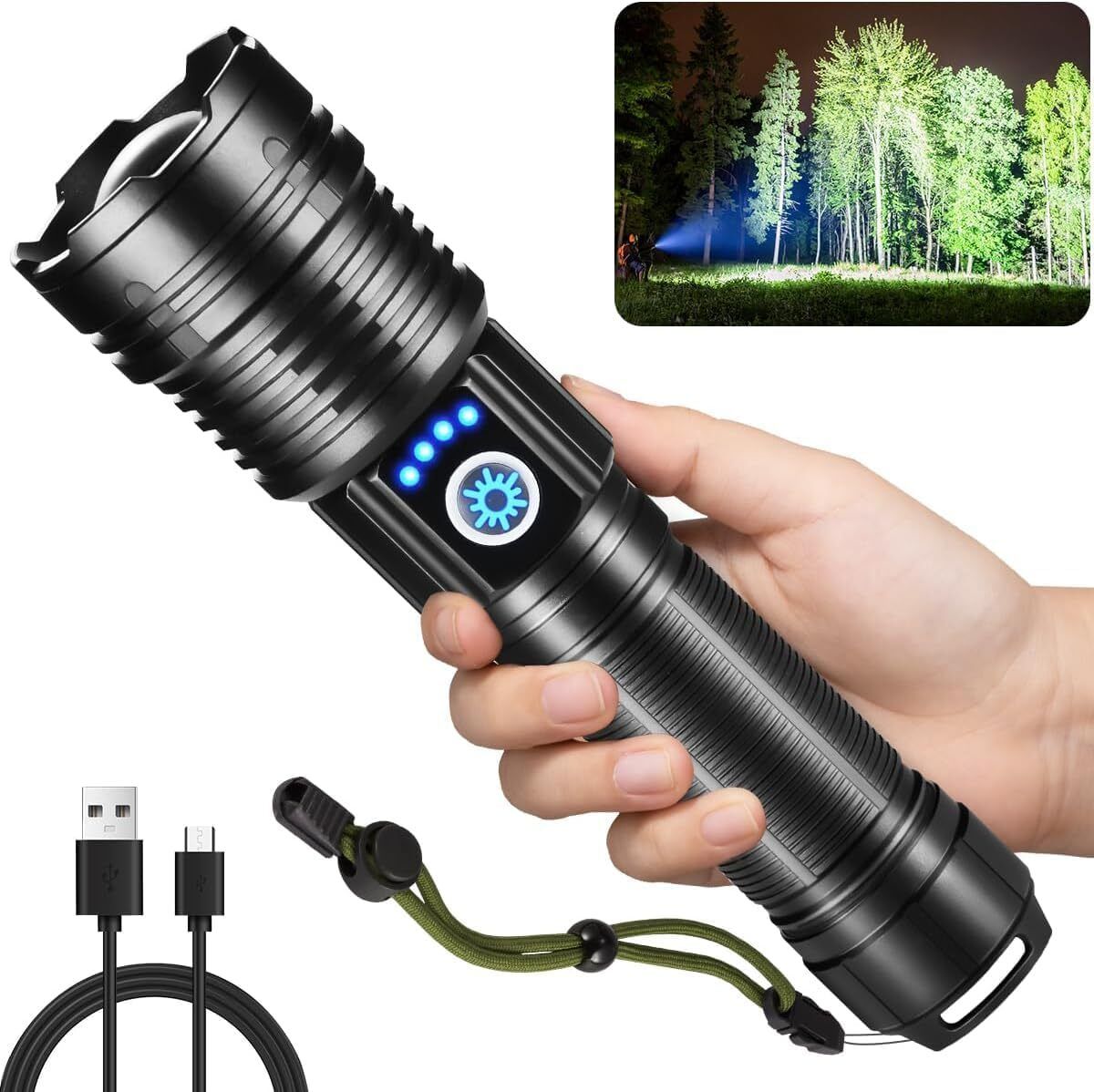 5Mode Flash Light High Powered, Flashlight for Camping, Hiking, Home Emergencies Torch-image-9
