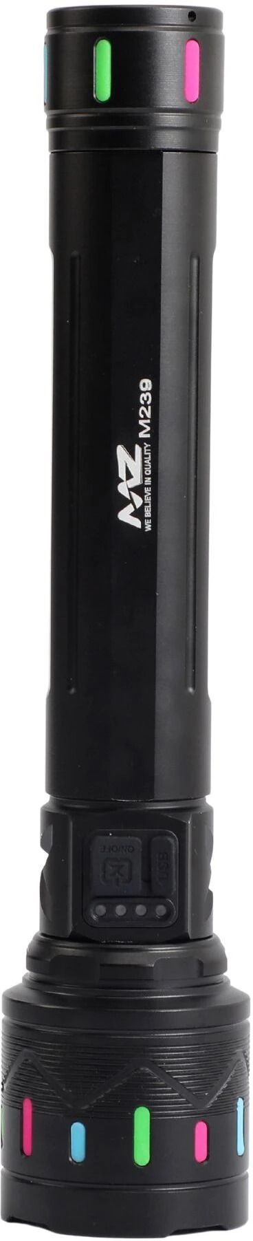 mz M239 (ZOOMABLE LED RECHARGEABLE METAL TORCH) 200W with 3000mAh Battery Torch-picture-12