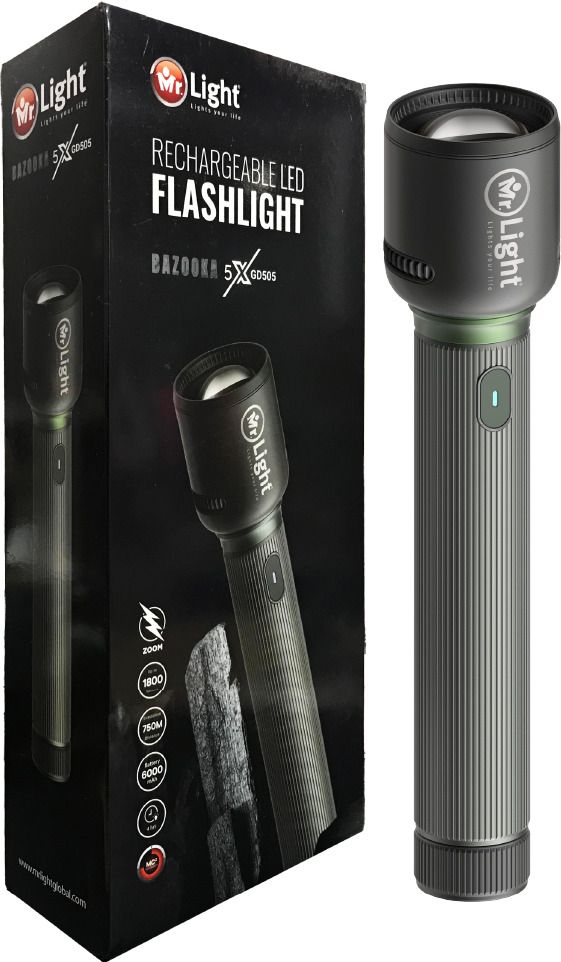 Bazooka 5X GD505 Rechargeable LED Flashlight- 1800 Lumens|45W LED|6000mAh Li-ion Torch-image-47