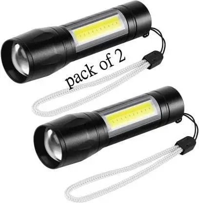 (Pack of 2) Pocket Light Zoom COB USB Charging Led Water Proof TorchT Torch-image-8