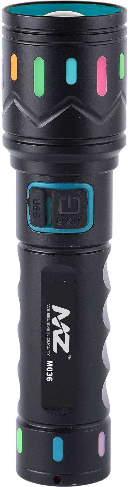mz M036 (ZOOMABLE METAL LED TORCH)3 Modes Flashlight, Super Bright 80W LED Light Torch-picture-11