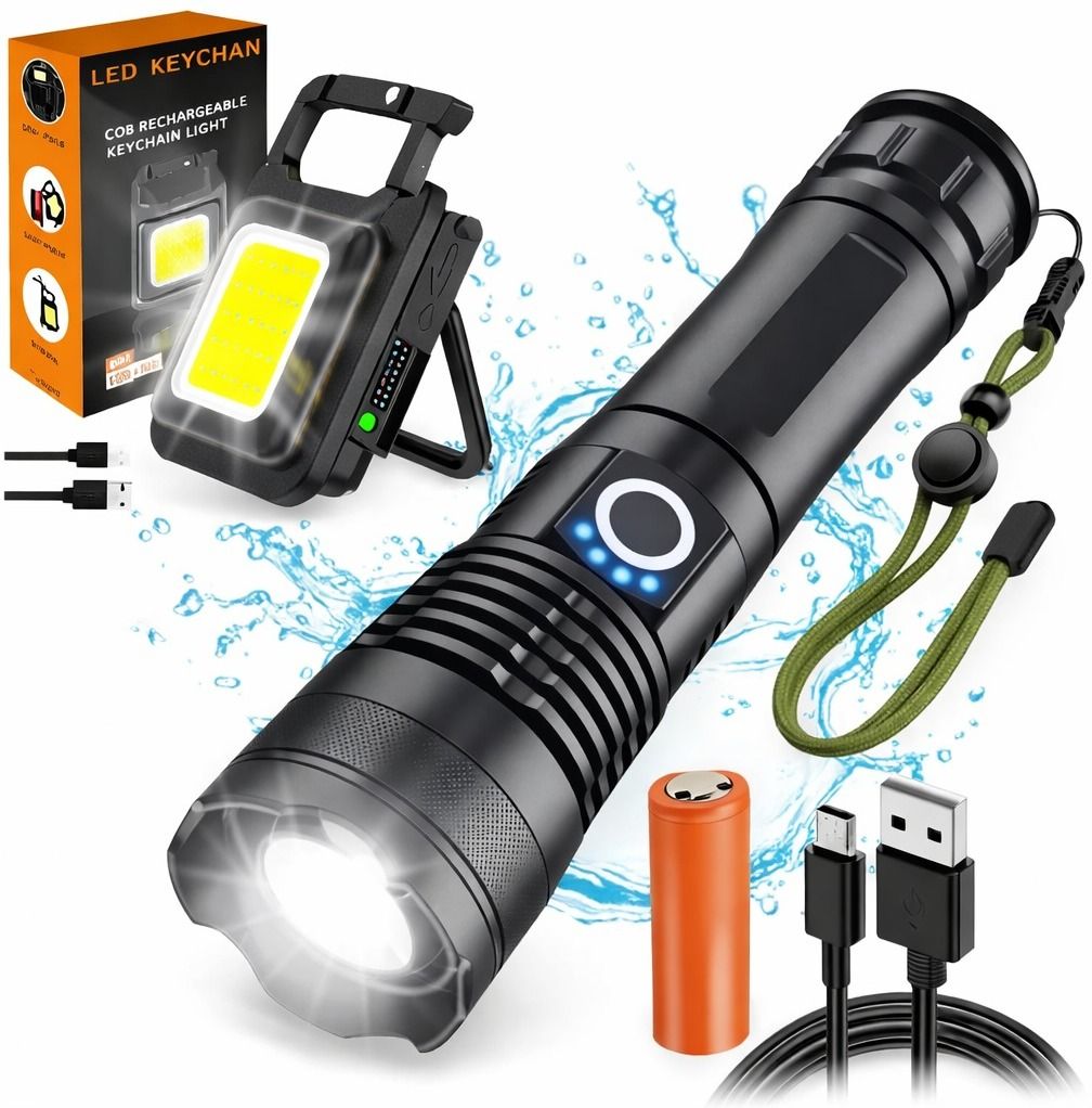 zeno volt 376+Keychain Light LED Rechargeable Flashlights , Super Bright High Power 8 hrs Torch Emergency Light-picture-16
